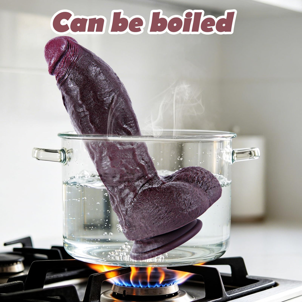 9.7" Dual Density Black Dildo with Suction Cup B58427