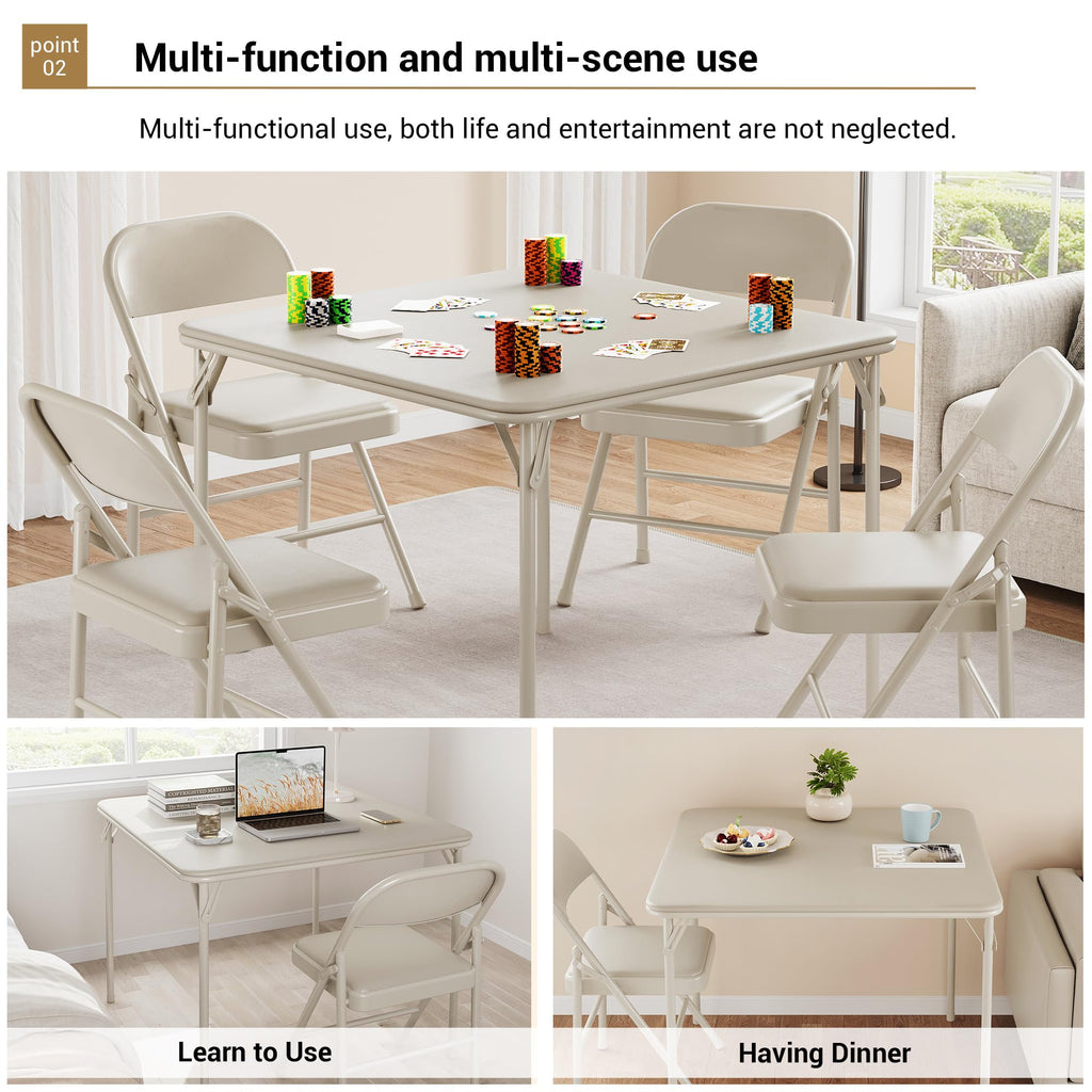 Beige Folding Card Table U35341
