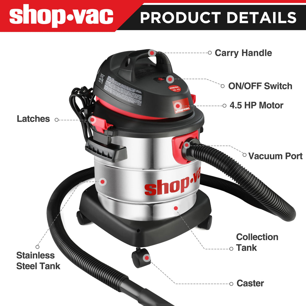 5 Gallon Stainless Wet/Dry Vac Blower N5518