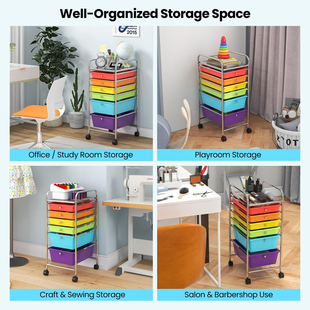 6 Drawer Rolling Storage Cart D78451