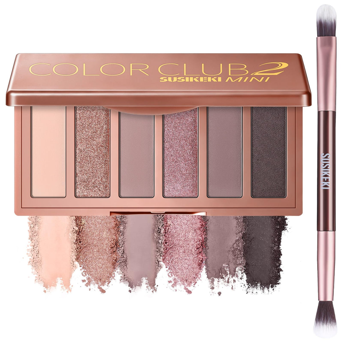 6-Color Matte and Shimmer Eyeshadow Palette with Brush M3493