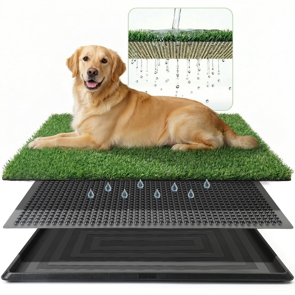 Grass Pad for Dogs Potty, 3-Layer Reusable, Washable, 30 x 20 in I21409