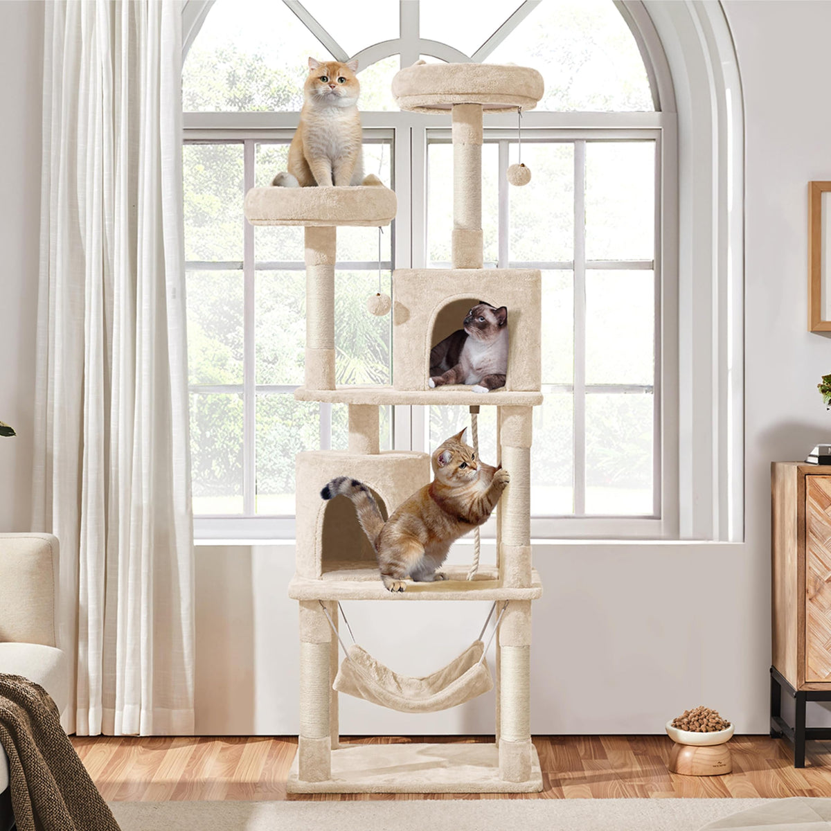 Beige 70.5in Multi-Level Cat Tree P254