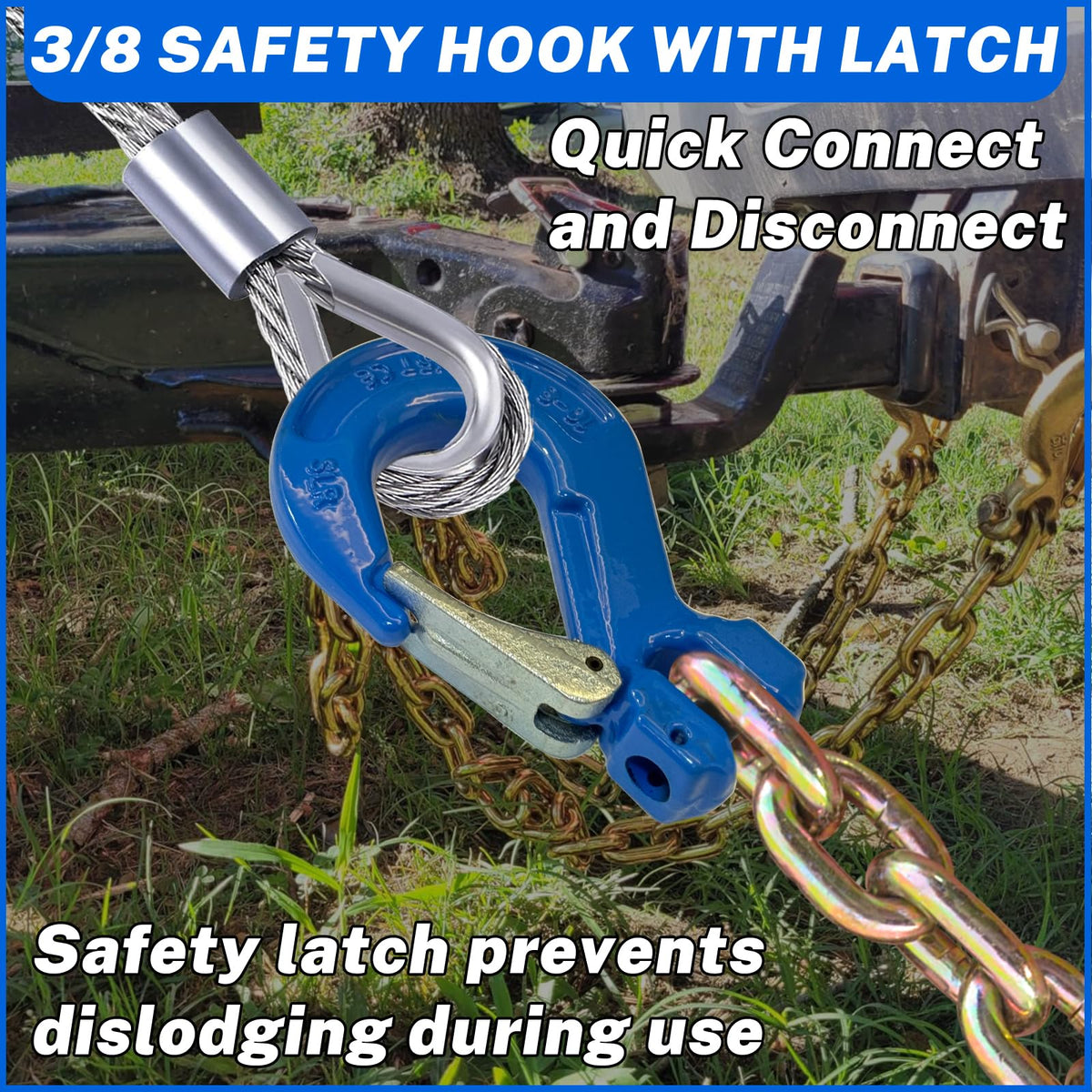 2 Pack 3/8" Heavy Duty Forged Clevis Slip Hook 6900Lbs M388