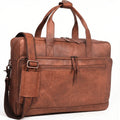 Brown 17-inch Genuine Leather Laptop Briefcase B8672