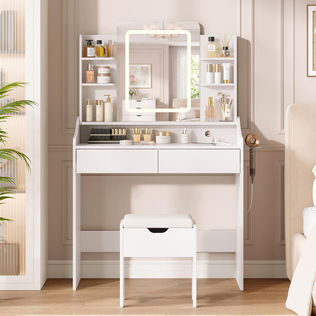 Vanity Desk with Lighted Mirror P178818
