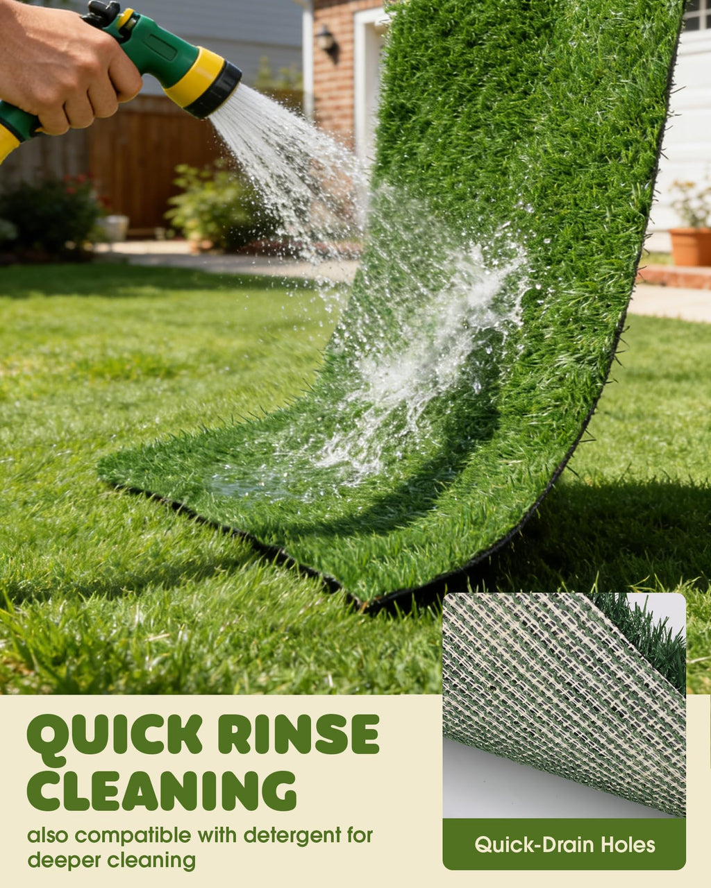 Grass Pad for Dogs Potty, 3-Layer Reusable, Washable, 30 x 20 in I21409