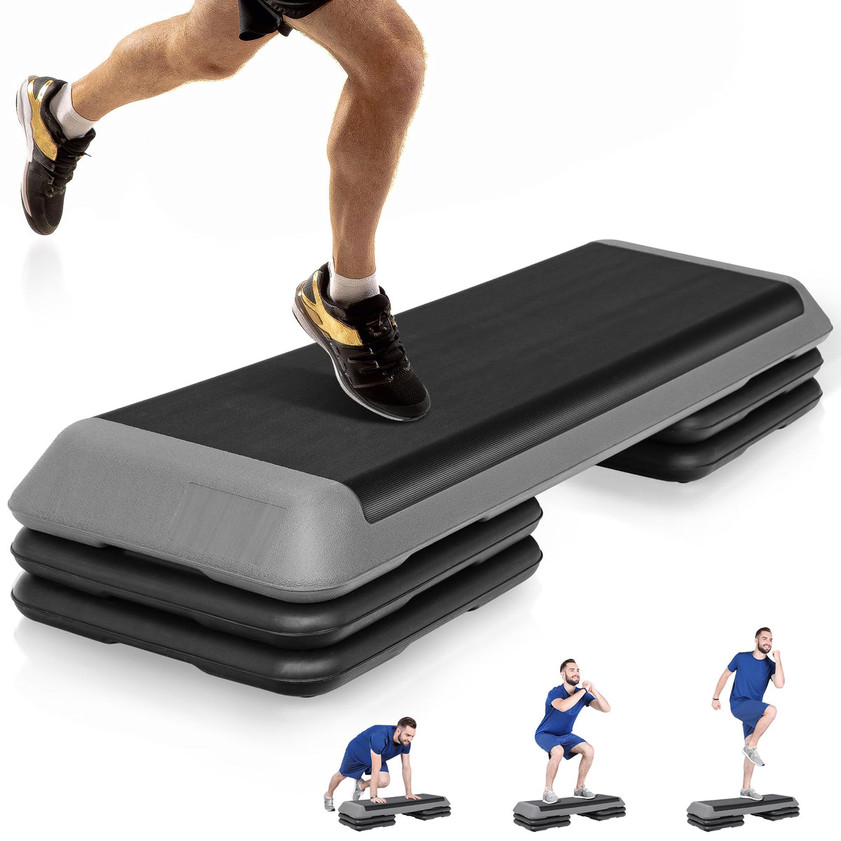 43 inch Adjustable Aerobic Exercise Step Platform with 4 Risers U58932
