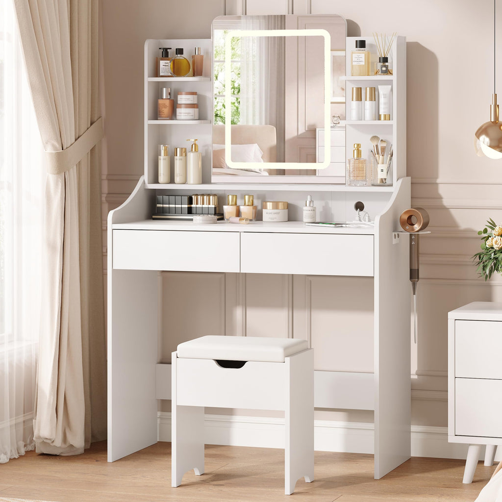 Vanity Desk with Lighted Mirror P178818