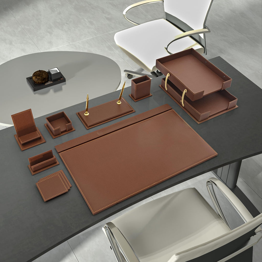 12-Piece Leather Desk Organizer Set P966