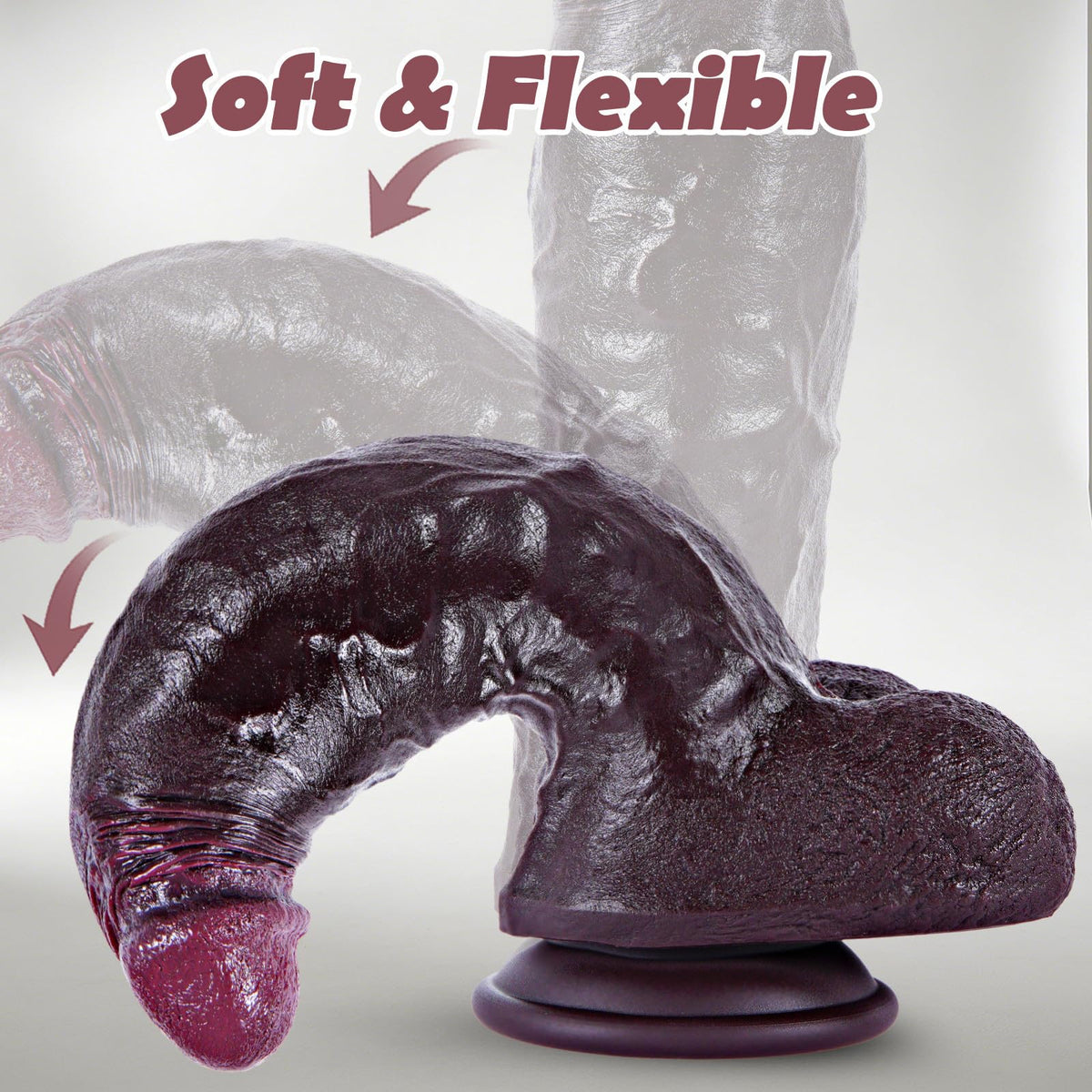 9.7" Dual Density Black Dildo with Suction Cup B58427