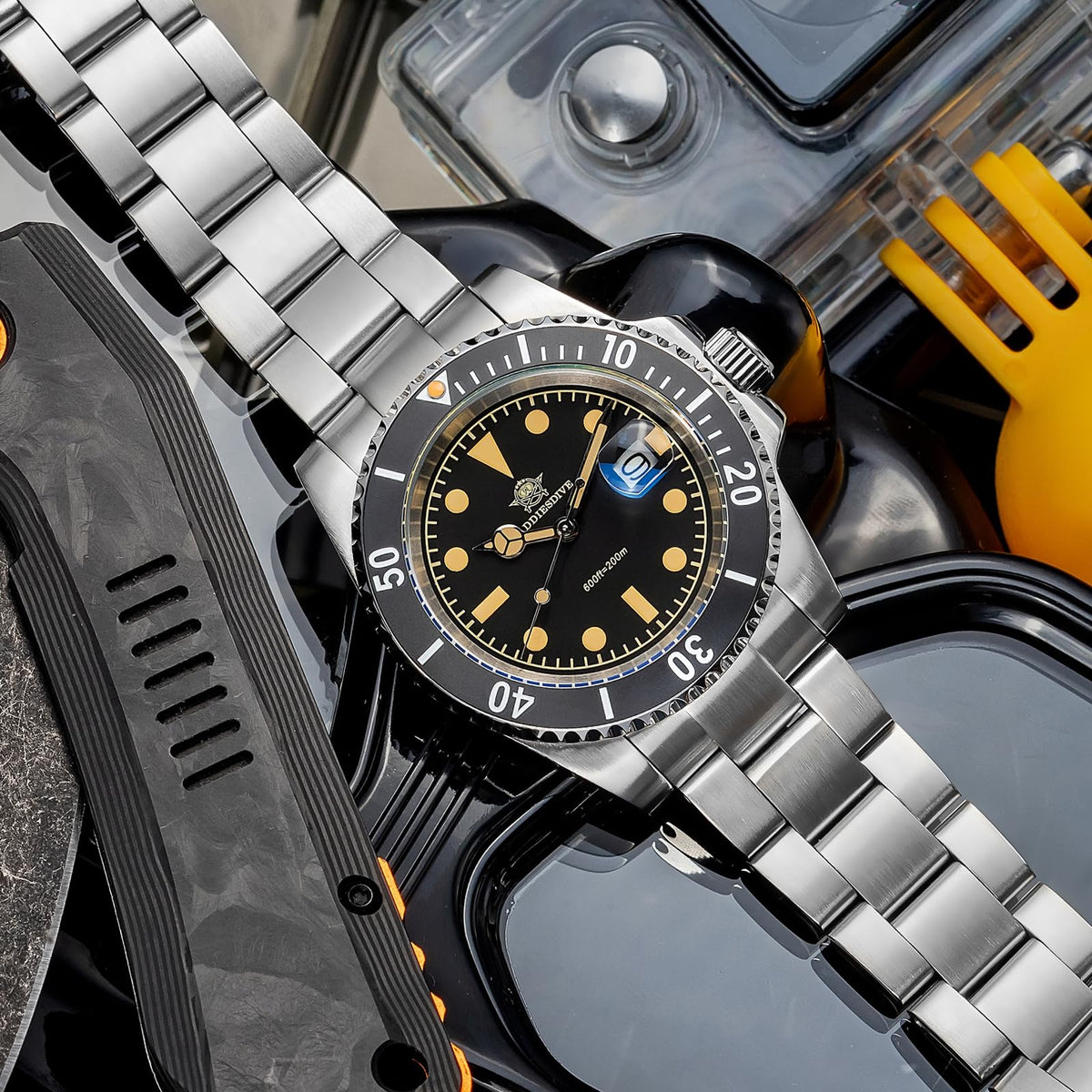 41MM Quartz Dive Watch Stainless Steel Bracelet X6998