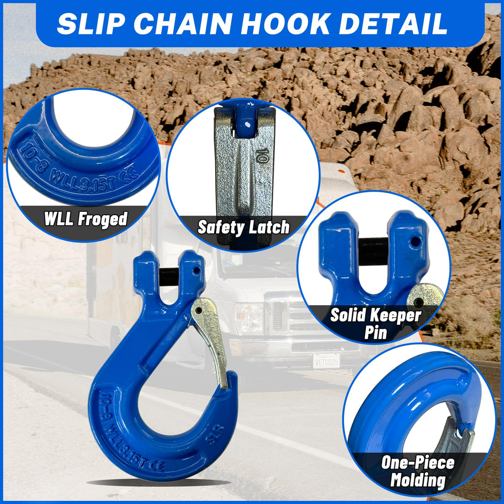 2 Pack 3/8" Heavy Duty Forged Clevis Slip Hook 6900Lbs M388