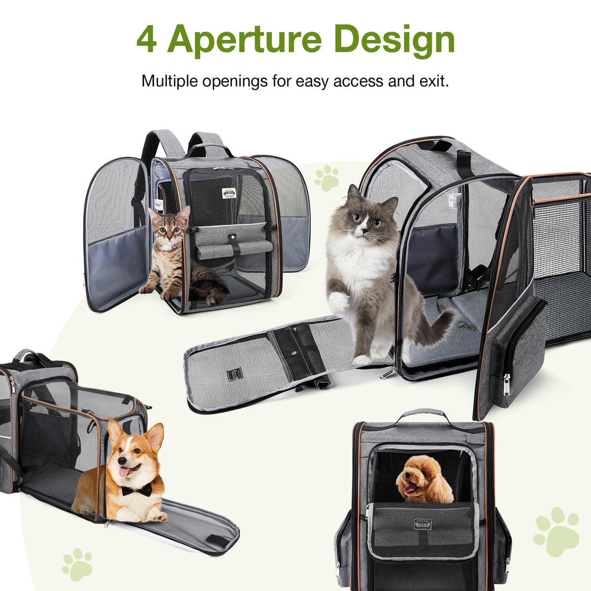 Expandable Cat Carrier Backpack with Sun Shade G8854