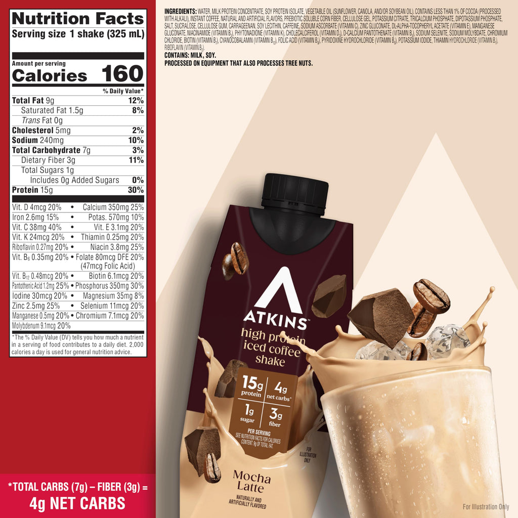 High Protein Mocha Latte Iced Coffee Shake, 12 Count V52471