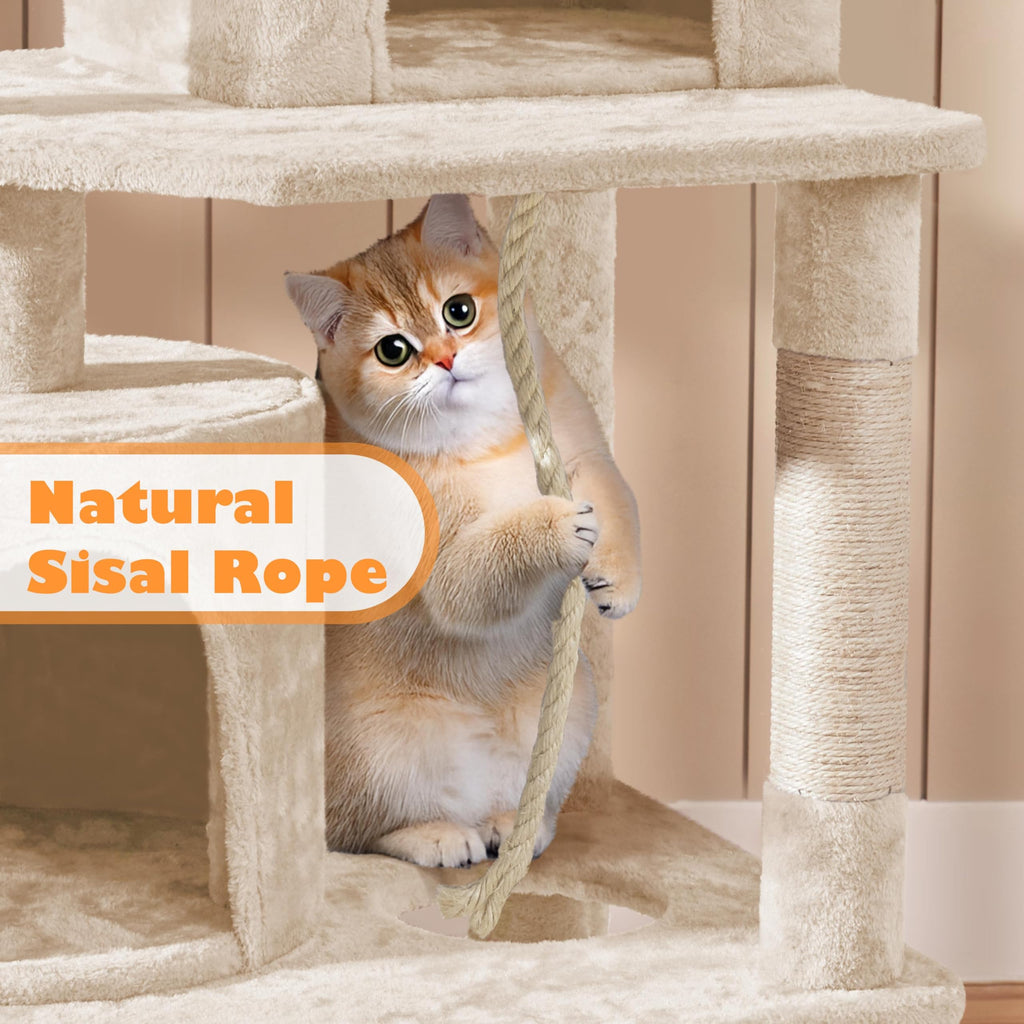Beige 70.5in Multi-Level Cat Tree P254
