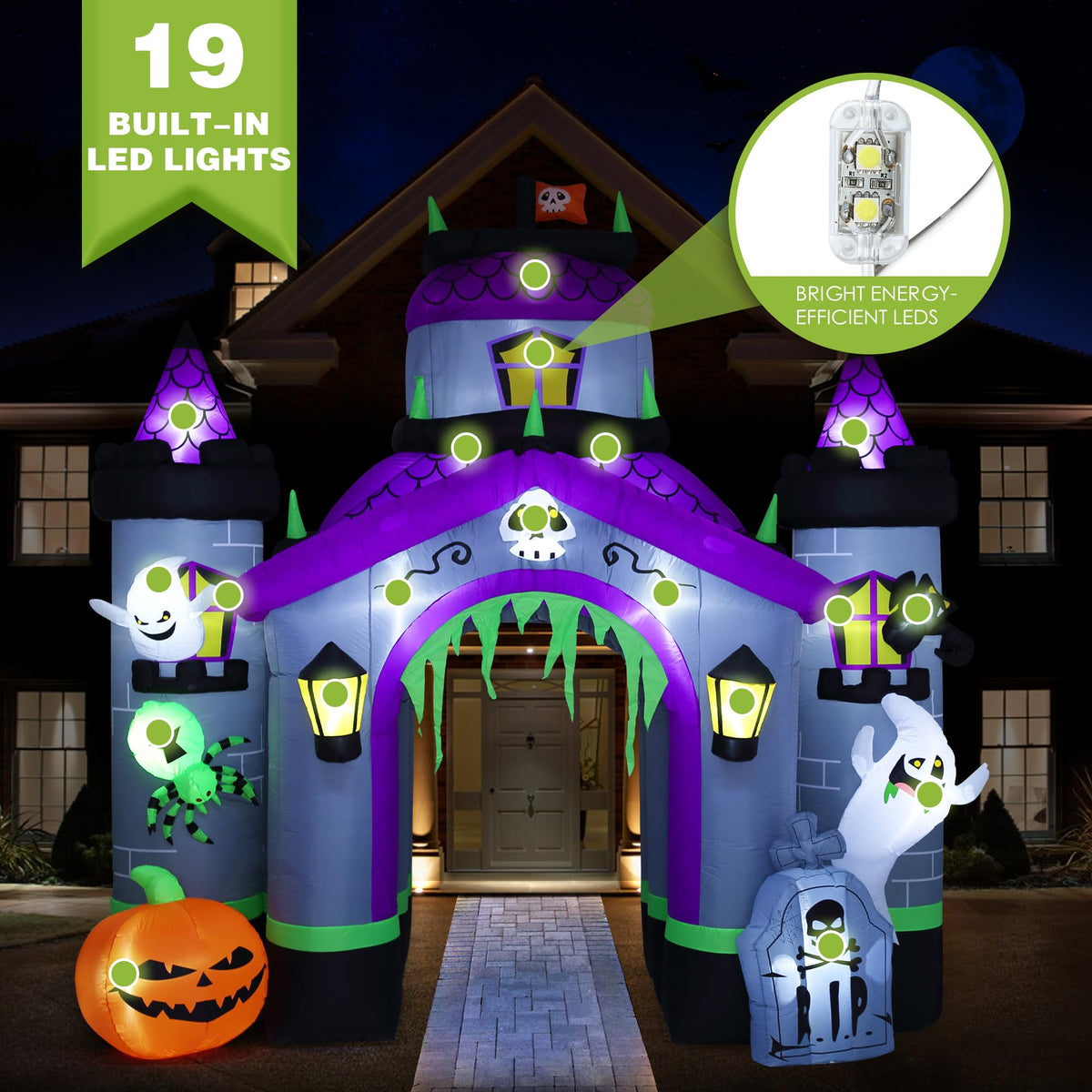 Giant 12.5 FT Halloween Inflatables Archway Outdoor Decorations A87710