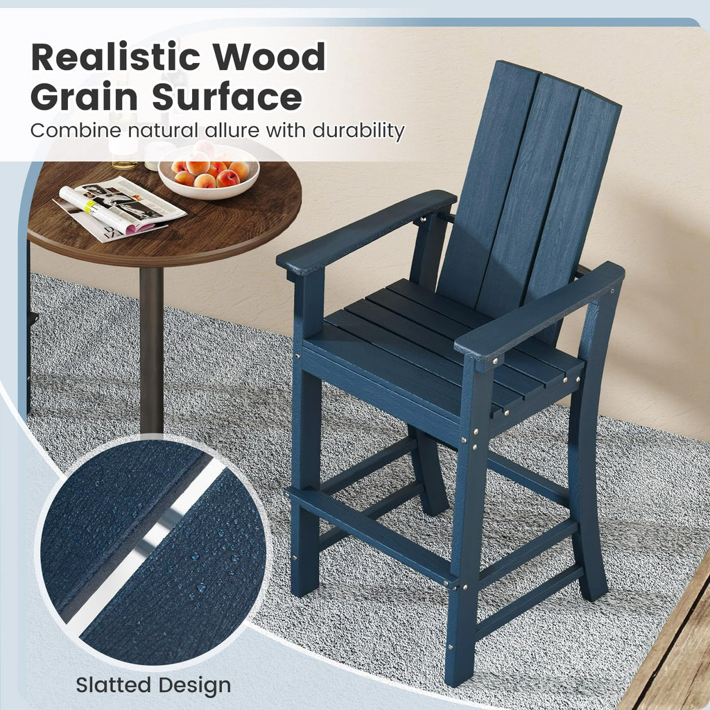 52” Tall HDPE Adirondack Chair Set of 4 Navy U1068