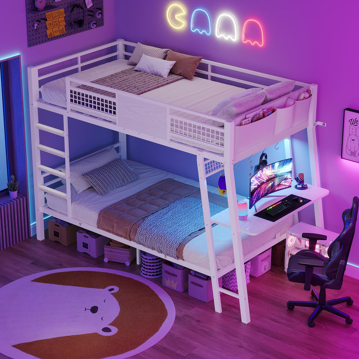 Twin Over Twin Bunk Beds with Desk C708