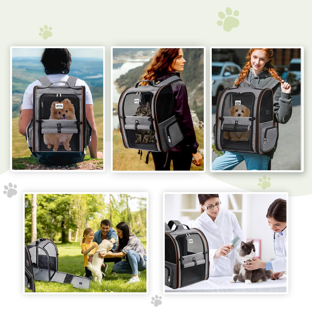 Expandable Cat Carrier Backpack with Sun Shade G8854
