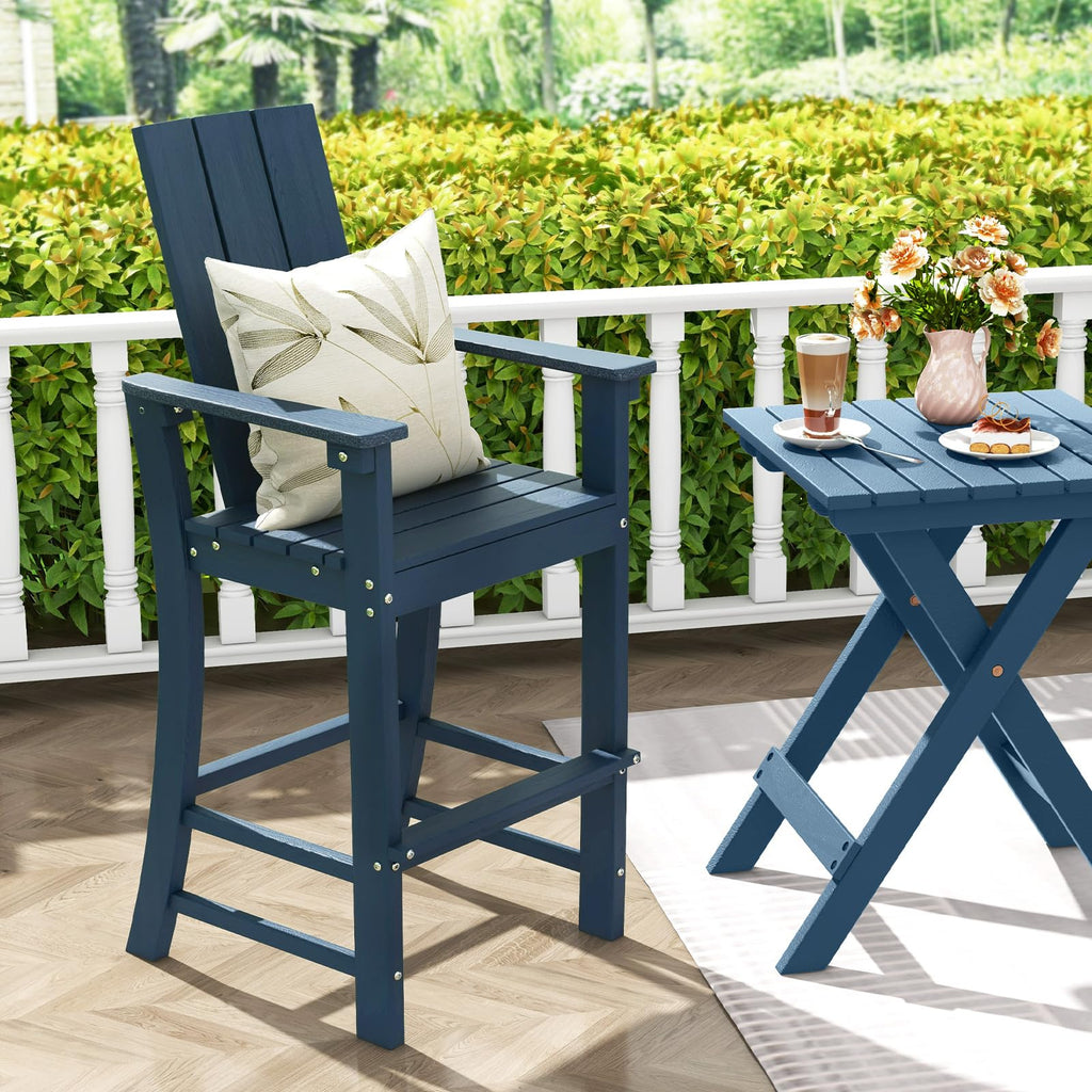 52” Tall HDPE Adirondack Chair Set of 4 Navy U1068
