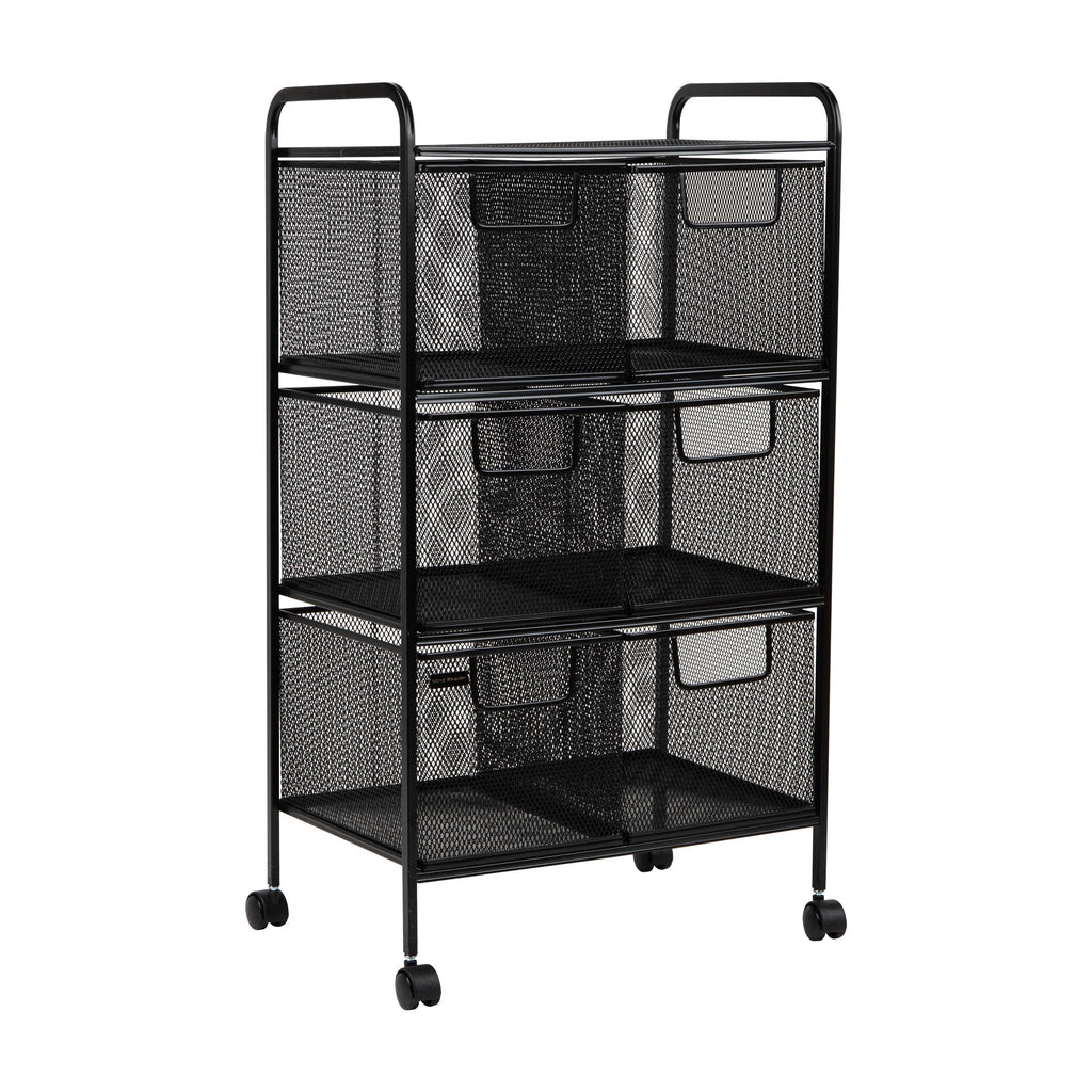 Black Rolling Cart with Drawers U333