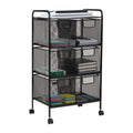 Black Rolling Cart with Drawers U333