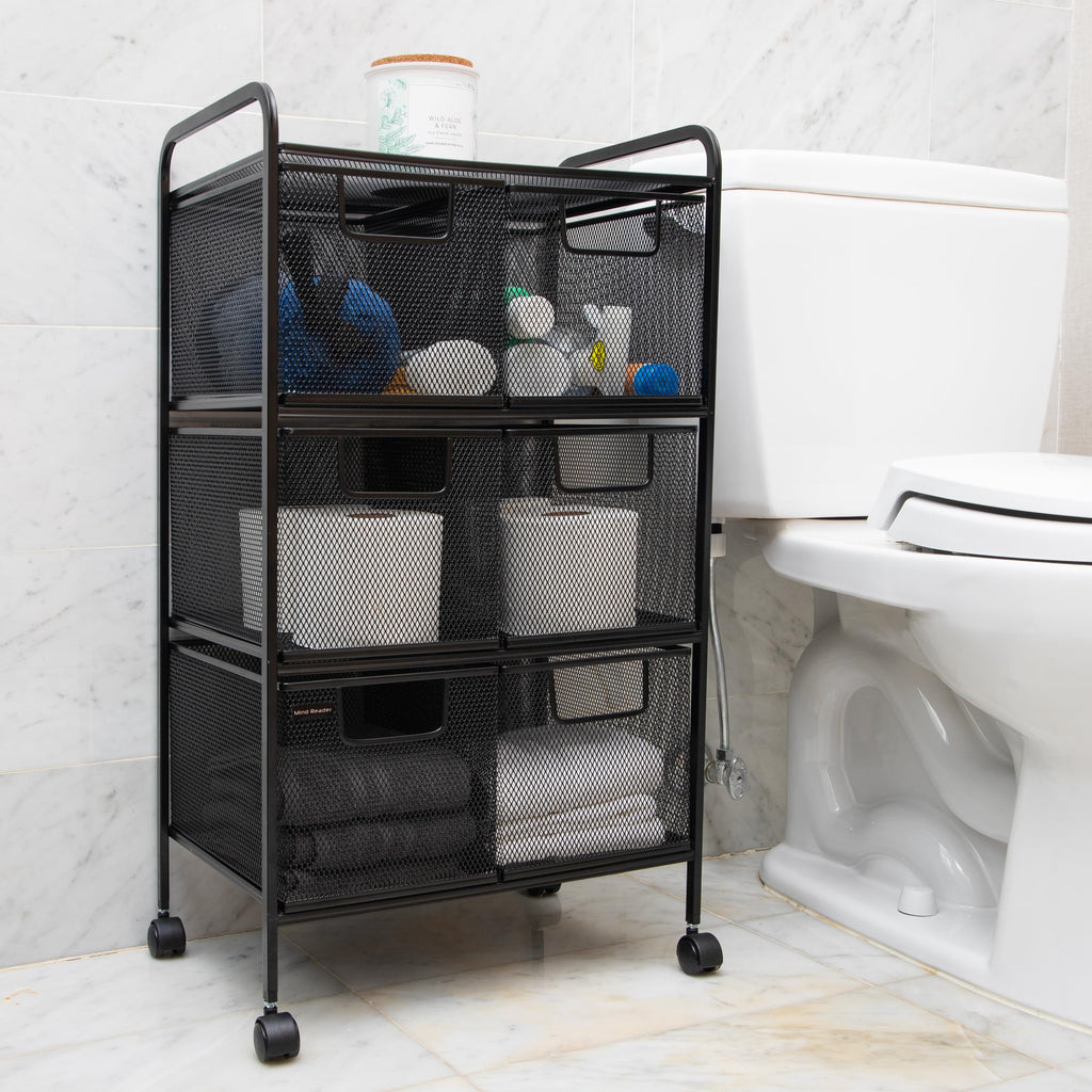 Black Rolling Cart with Drawers U333